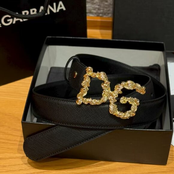 Dolce & Gabbana Black Leather Belt 4cm 90cm - Full Set - Picture 1 of 7